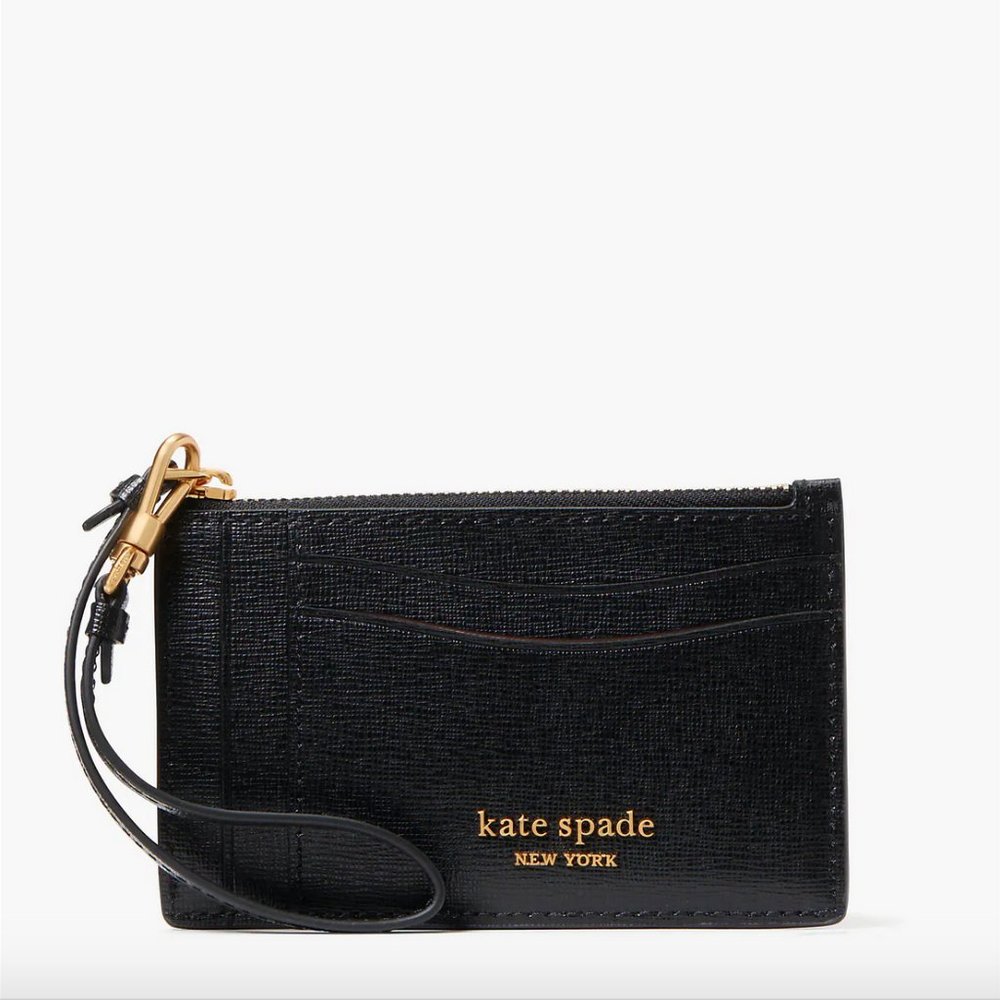 Kate Spade Morgan Black Saffiano Leather Card Case Wristlet